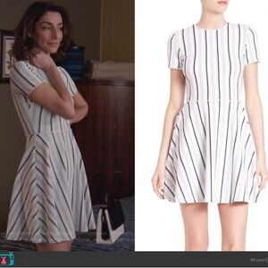 Opening Ceremony dress Clos fit and flare skater short sleeve black white stripe